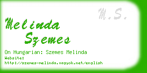 melinda szemes business card